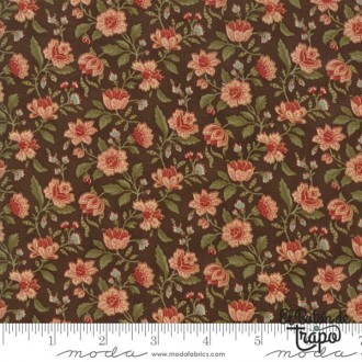 Tela Rosewood Flores Marrón 2