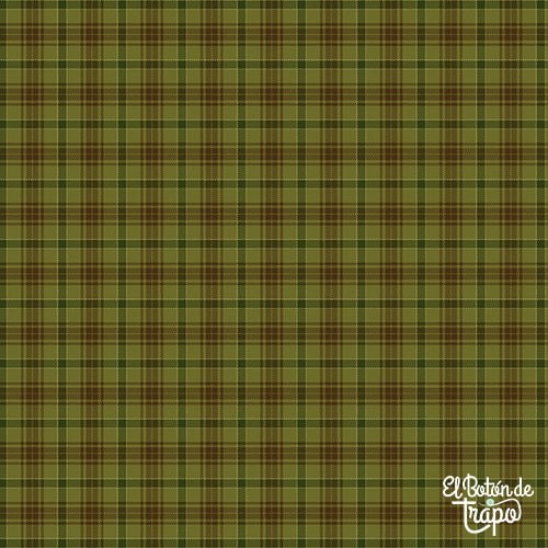 Franela Folk Art Flannel 2 Green Plaid