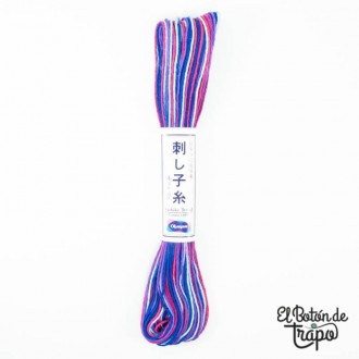 Hilo Sashiko Multicolor Azul, Rosa Olympus 2