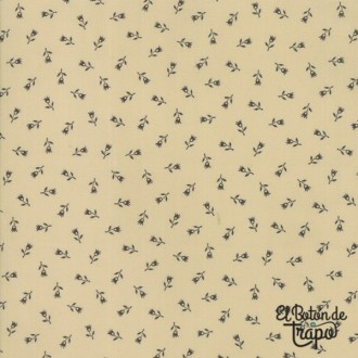 Tela patchwork beige con tulipanes de primitive gatherings para moda fabrics