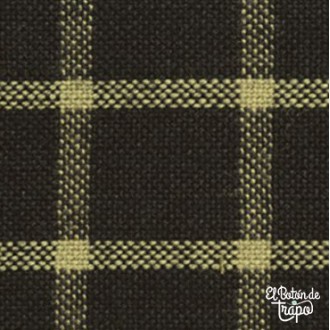 Tela country patchwork cuadros azul marino