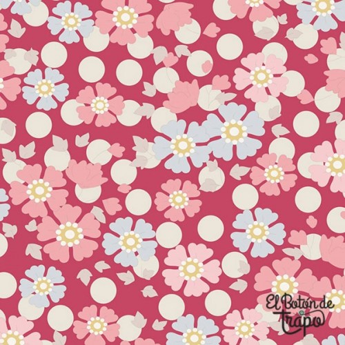 Tela Tilda Plum Garden Windflower Red
