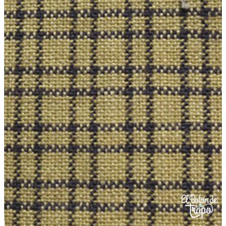 Tela country patchwork cuadros beige y azul