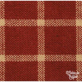 Tela country para patchwork de color granate con cuadros