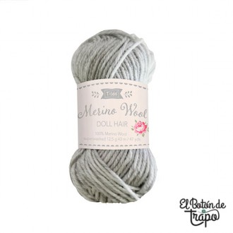 Pelo para muñecas TILDA gris Fog