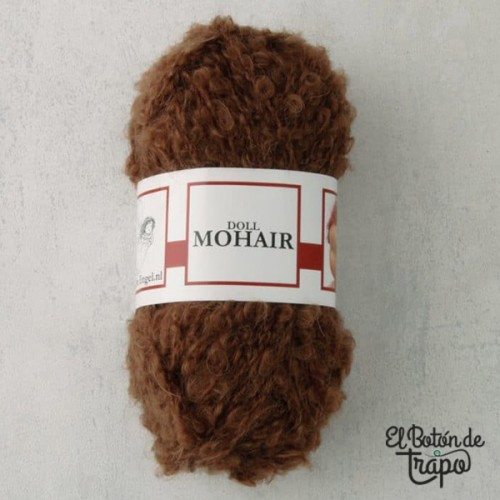 Cabello para Muñeca Rizado Marrón Mohair