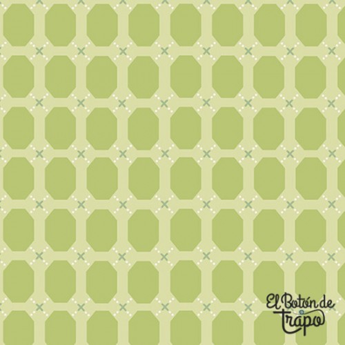 Tela Fresh & Fab Irregular Green Hexagon